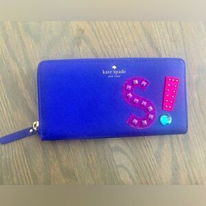 Kate Spade Hartley Lane Lacey S Wallet Purple Rhinestone Excellent Condition